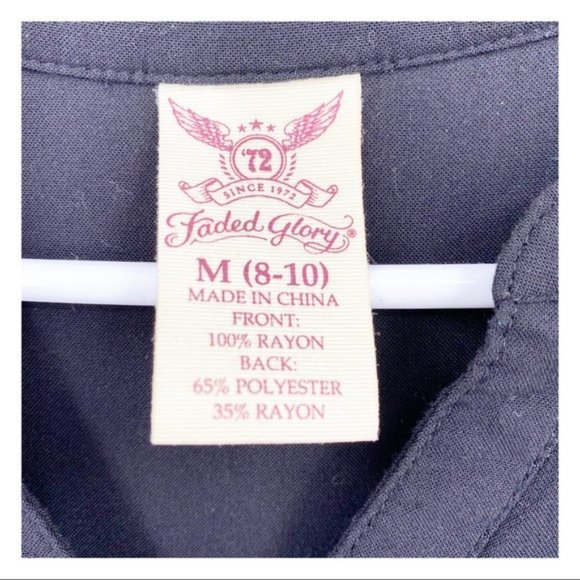 Faded Glory Sleeveless Button Front Blouse Black M - Picture 4 of 4